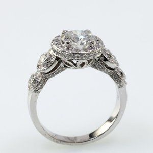 1.77 Carat Round Brilliant Diamond 18k White Gold Engagement Ring Size 6.25